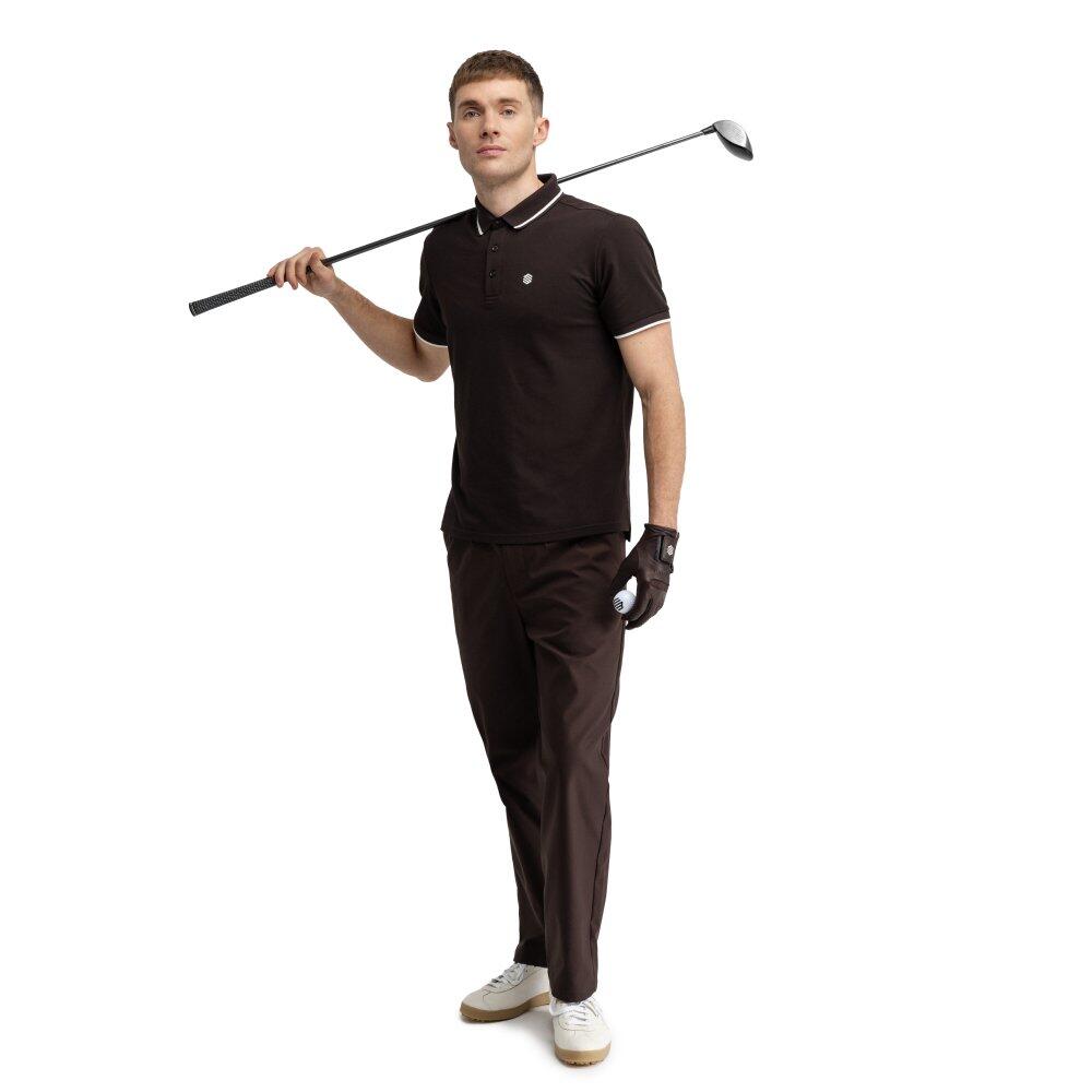 Herren Golf piqué-poloshirt Pinehurst Dark Brown Braun 3/8