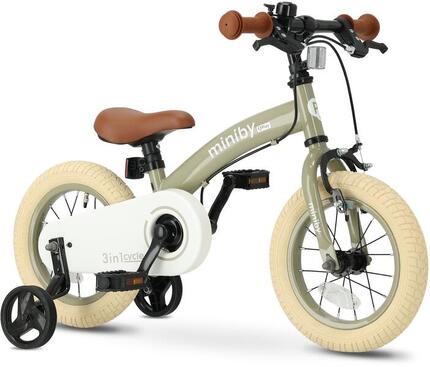 Qplay Miniby Kinderfahrrad 14 Zoll - 3 in 1 - Balance Fahrrad - Blau