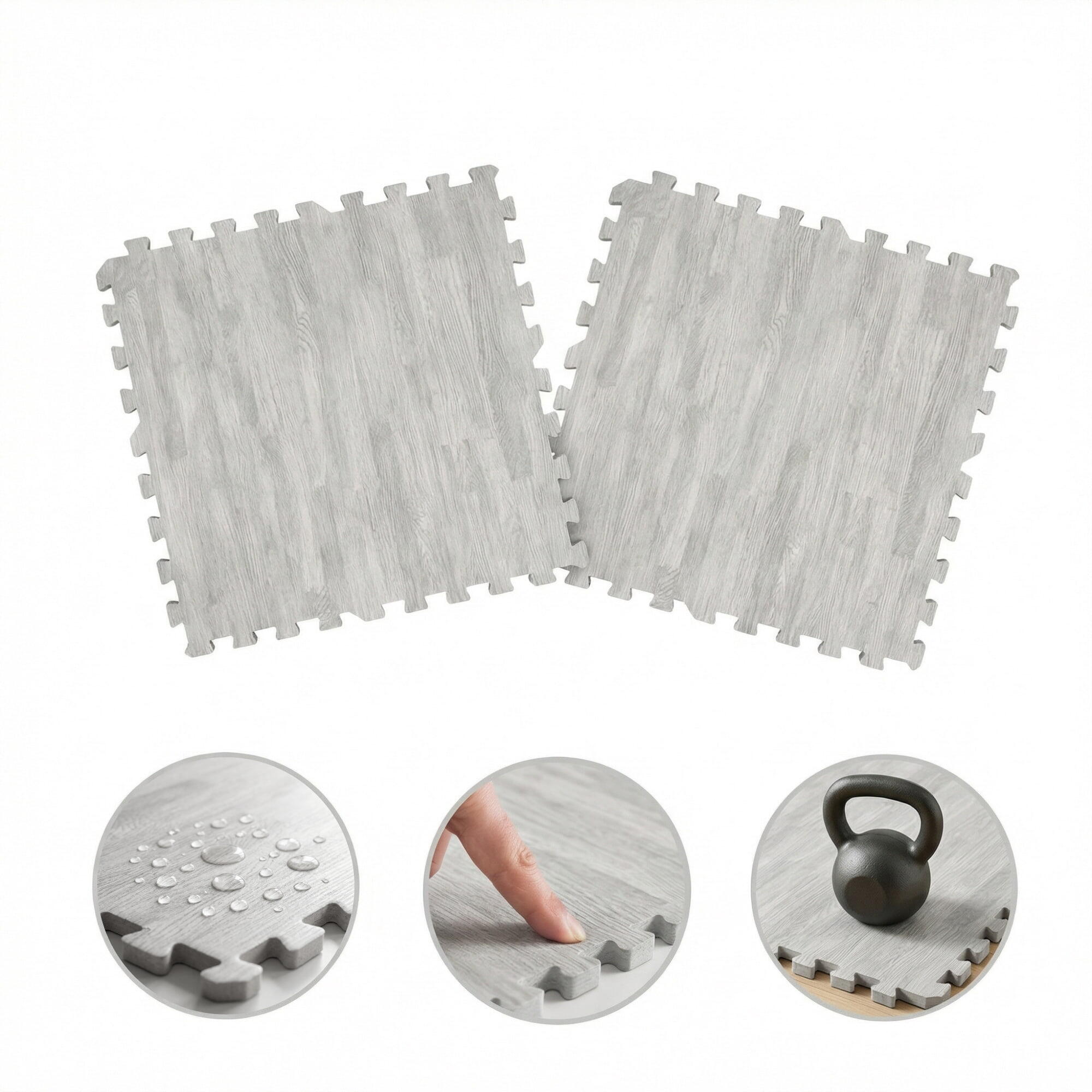X-star 4pc foam mat 60x60cm-grey wood 2/7