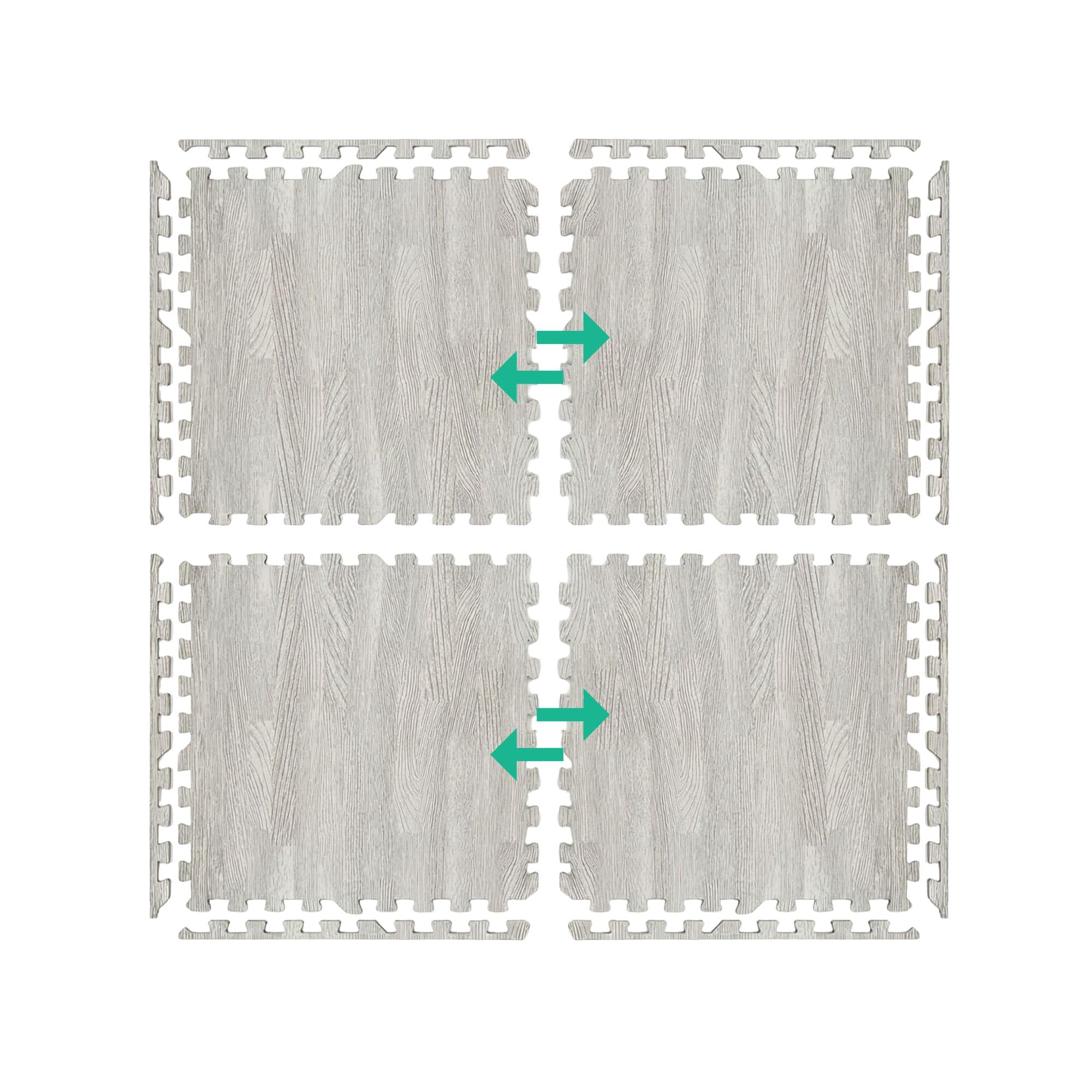 X-star 4pc foam mat 60x60cm-grey wood 5/7