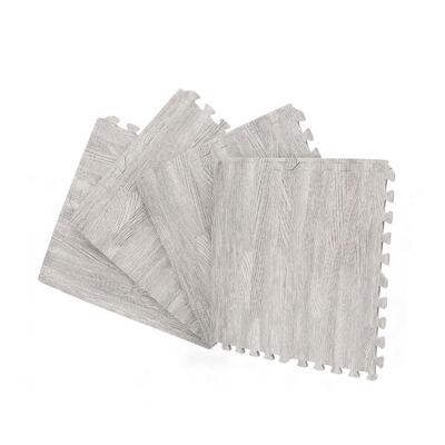 X-star 4stuks schuimrubberen mat 60x60cm-grijs hout
