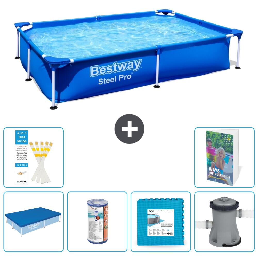 Bestway Steel Pro Rechteckig - 221x150x43 cm - 7-teilig  S146 1/7