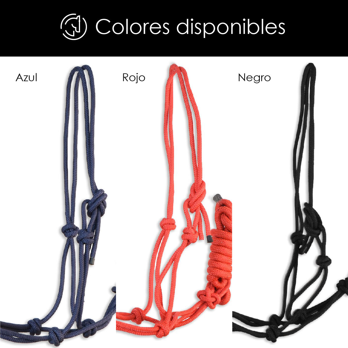 Cabezada de cuerda Eco   | Color Negro 4/6