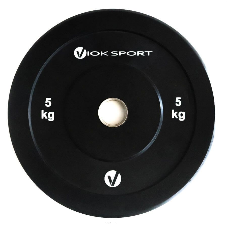 Disco olímpico bumper negro de halterofilia 5kg Viok Sport 1/5