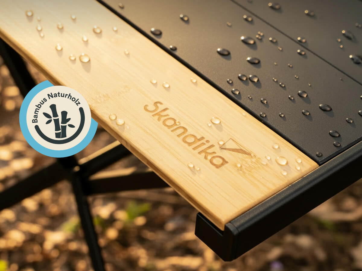 Table de camping Tivaro - en alu avec plateau en bois pour 4 personnes - pliable 2/7