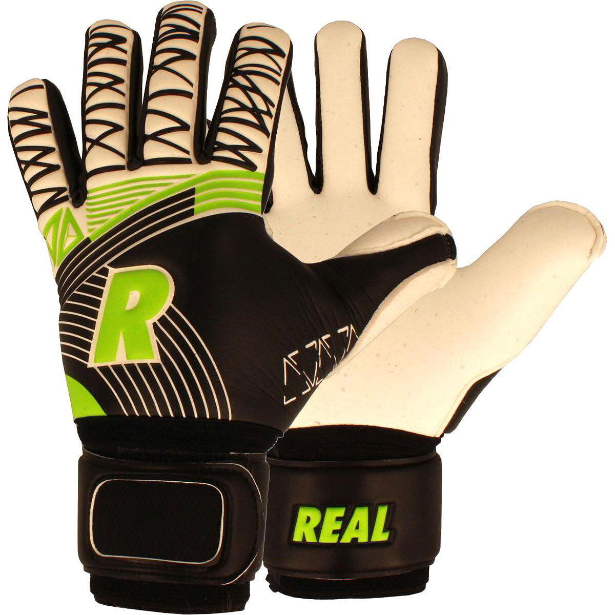 Keepershandschoenen kinderen - Real Space + - Wit/Fluo groen 1/3