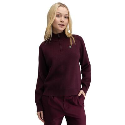 Dames golf trui met kwartrits fade-w cherry rood