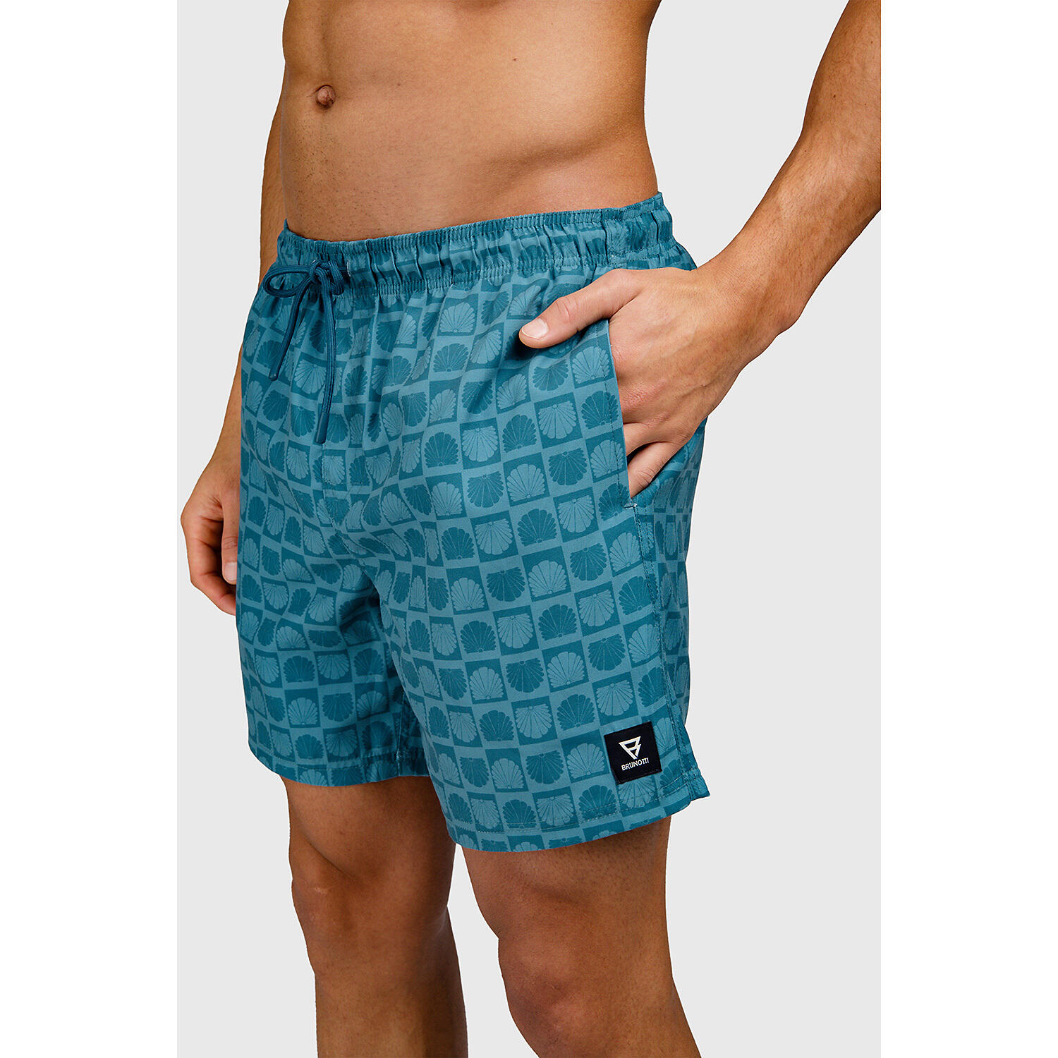 Heren Rits Zwemshort Cester Mini Shell Groen 3/7
