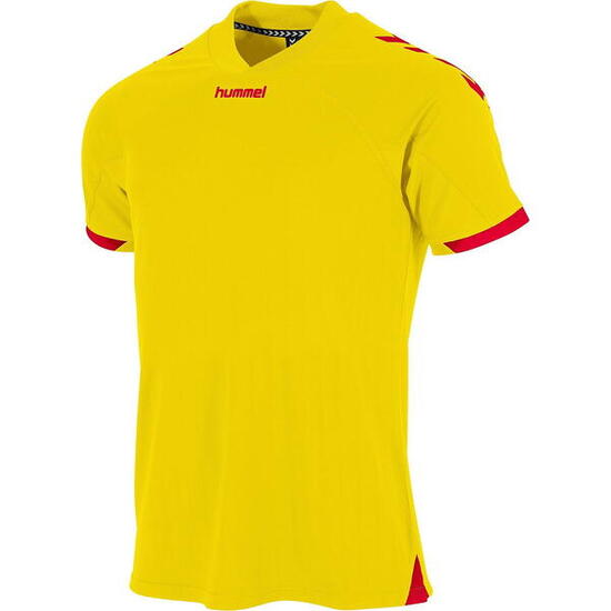 Hummel Fyn Maillot Manches Courtes Homme - Jaune / Rouge - 2XL