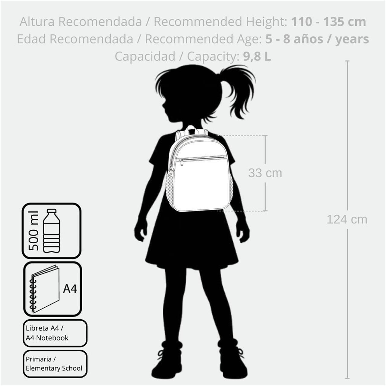 Mochila escolar con carro Stitch Hearts 33 cm Denim 5/5