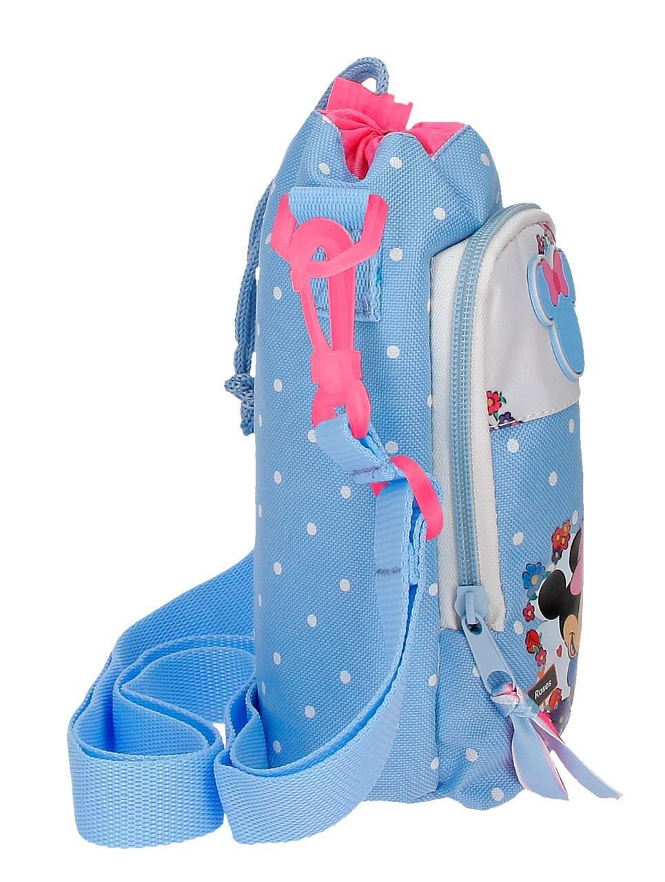 Bandolera Portabotella Minnie Flowers Azul Claro 4/5