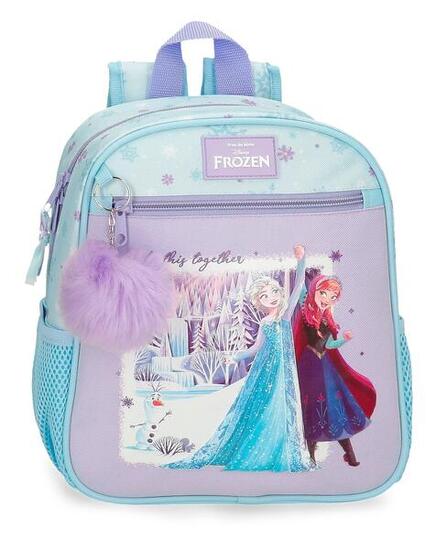 Mochila escolar adaptable a carro Frozen in this together 28 cm Lila
