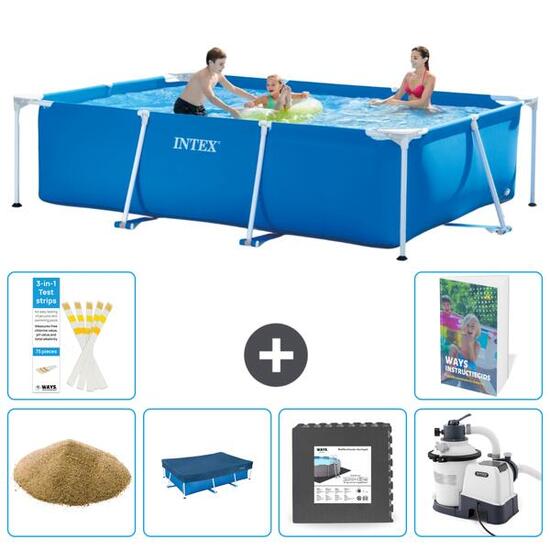 INTEX Piscina con estructura Rectangular - 300x200x75 cm - 7-piezas S6