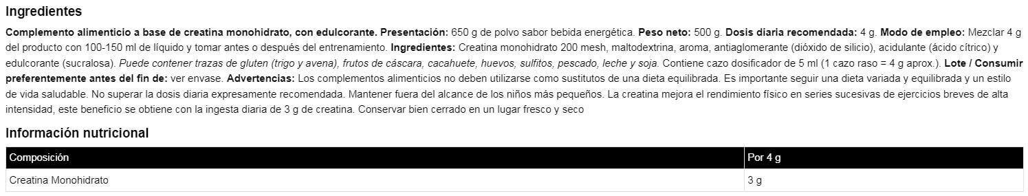 Creatina Micronizada 200 Mesh Edición Limitada - 650g Bebida Energetica IO.Genix 2/3