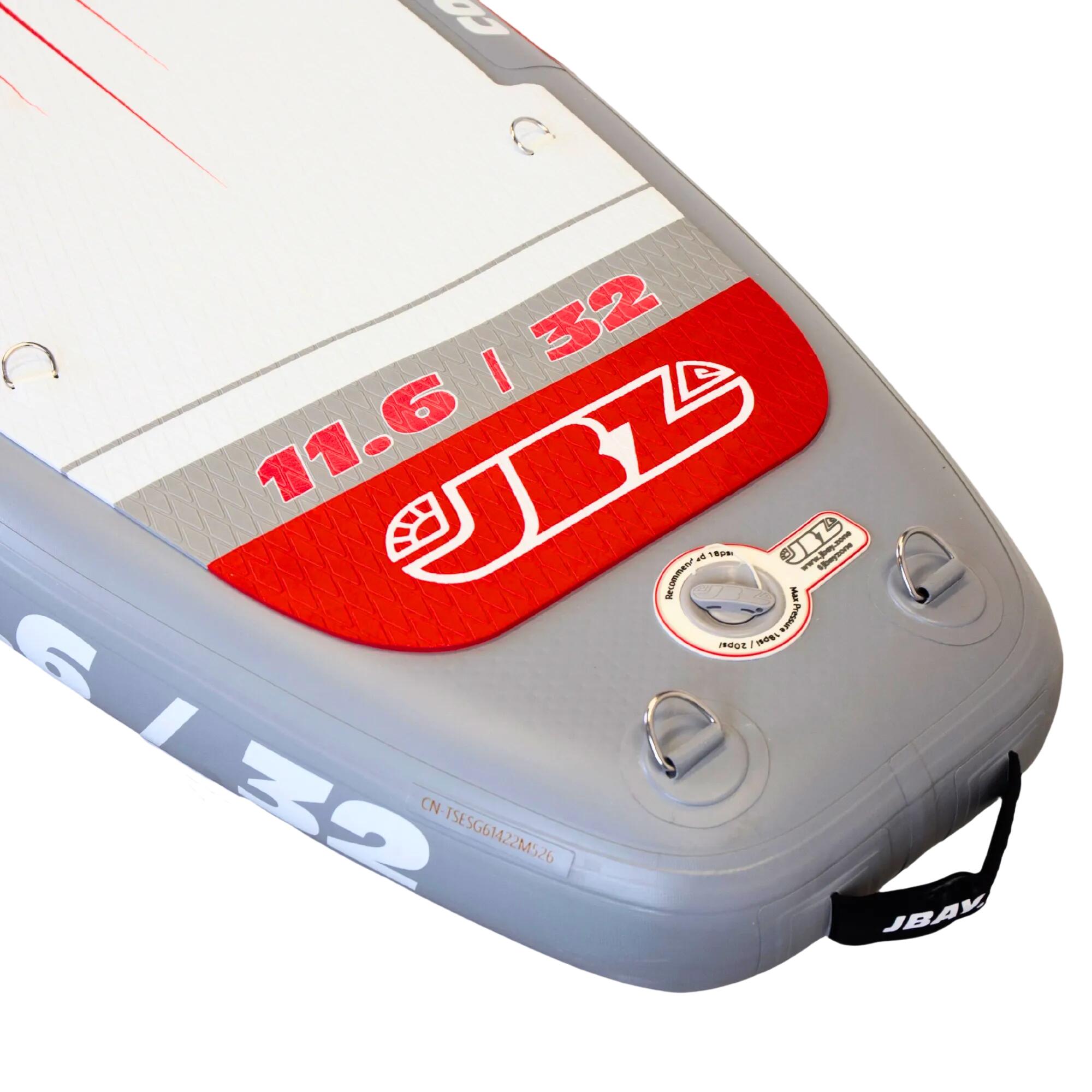 JBAY.ZONE Pack SUP Comet J3 ALLROUND gonfiabile 11.6 Grigio-Rosso 7/7