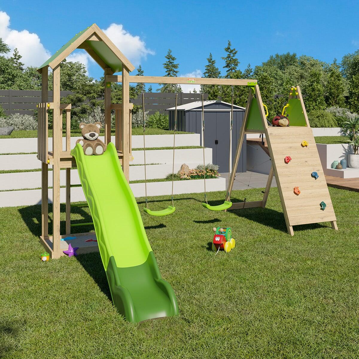 Zona de juegos de madera 2,20 m OLYMPIA XPERIENCE - 9 niños 6/7