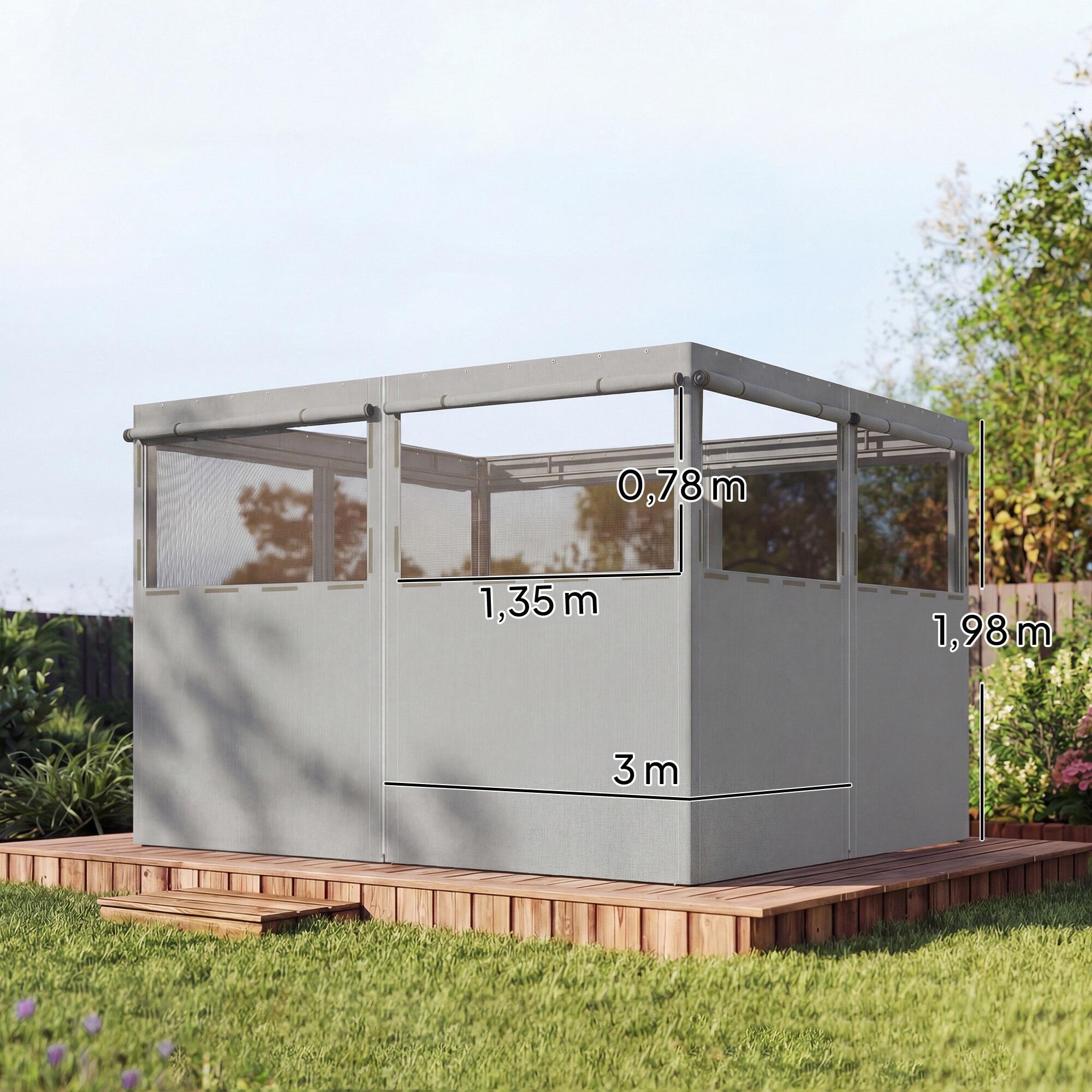 Laterales para Carpa Outsunny 300x198 cm Gris claro 3/5