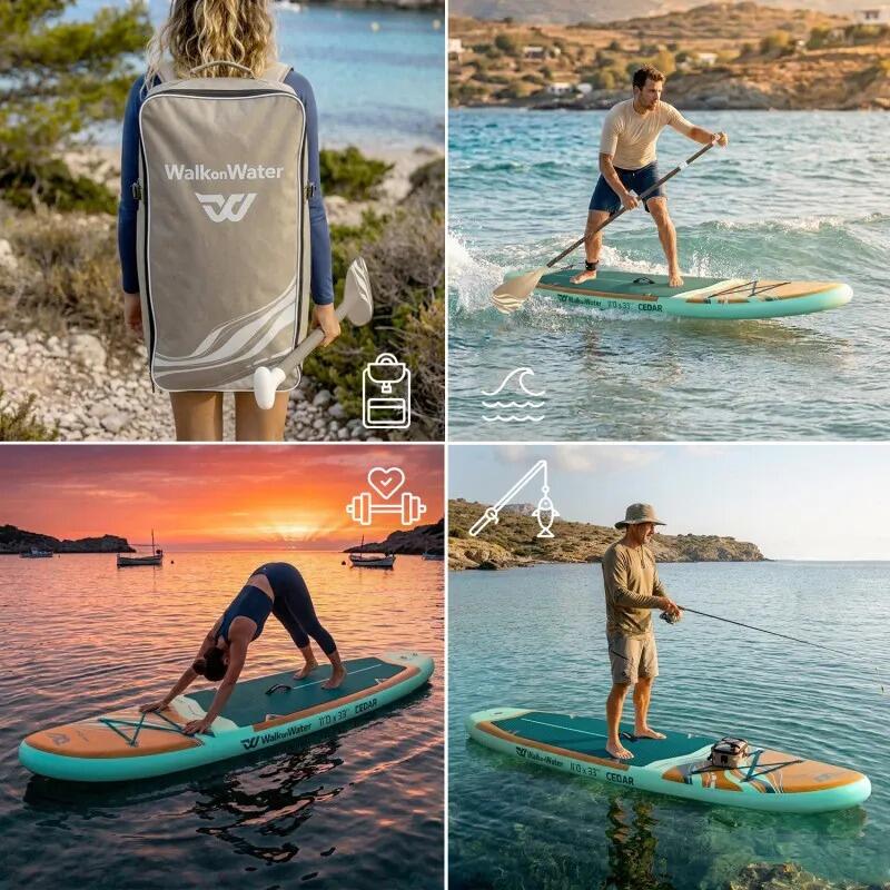 Paddle hinchable WOW Cedar de 11’ – estable, versátil, kit completo 3/7