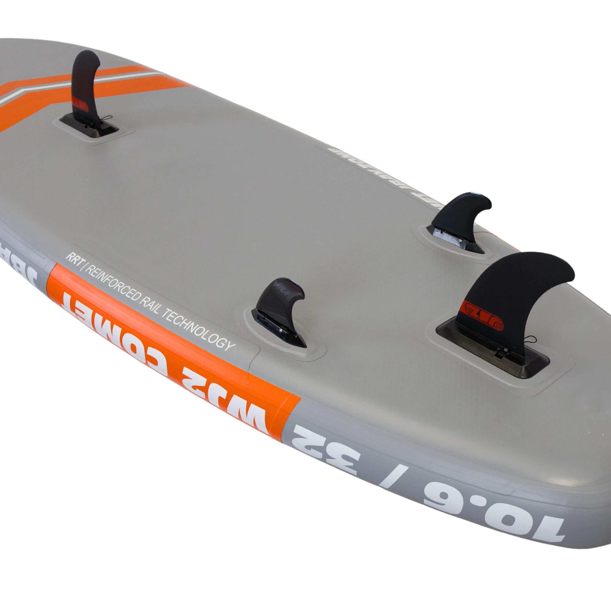 JBAY.ZONE Pack SUP Comet WJ2 ALLROUND/WINDSUP gonfiabile 10.6 Grigio-Arancione 6/7