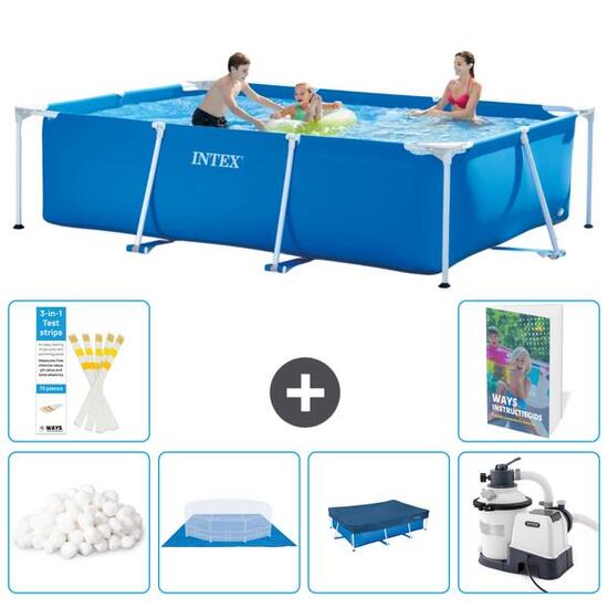 INTEX Piscina con estructura Rectangular - 300x200x75 cm - 7-piezas S107