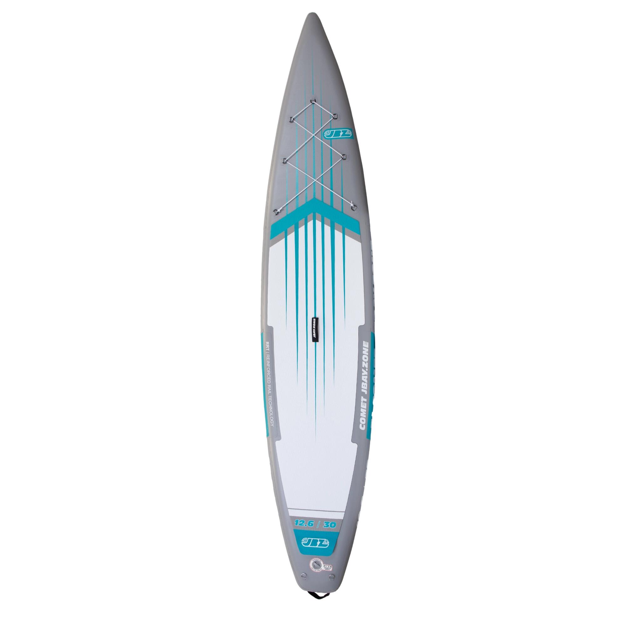JBAY.ZONE Pack SUP Comet TJ TOURING gonfiabile 12.6 Grigio-Azzurro 3/7