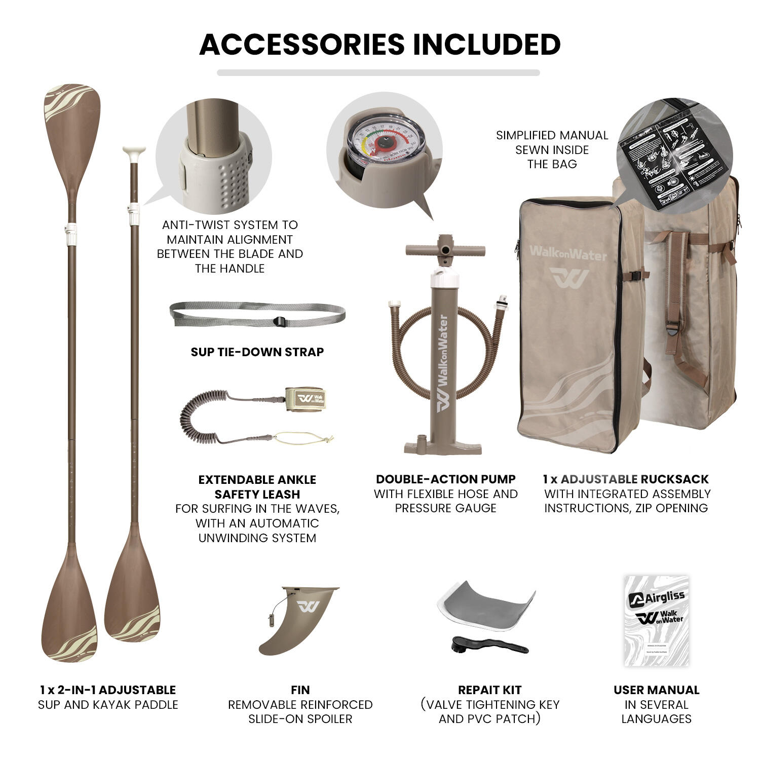 Paddle inflable WOW Bloom de 11’ – estable, versátil, kit completo 5/7