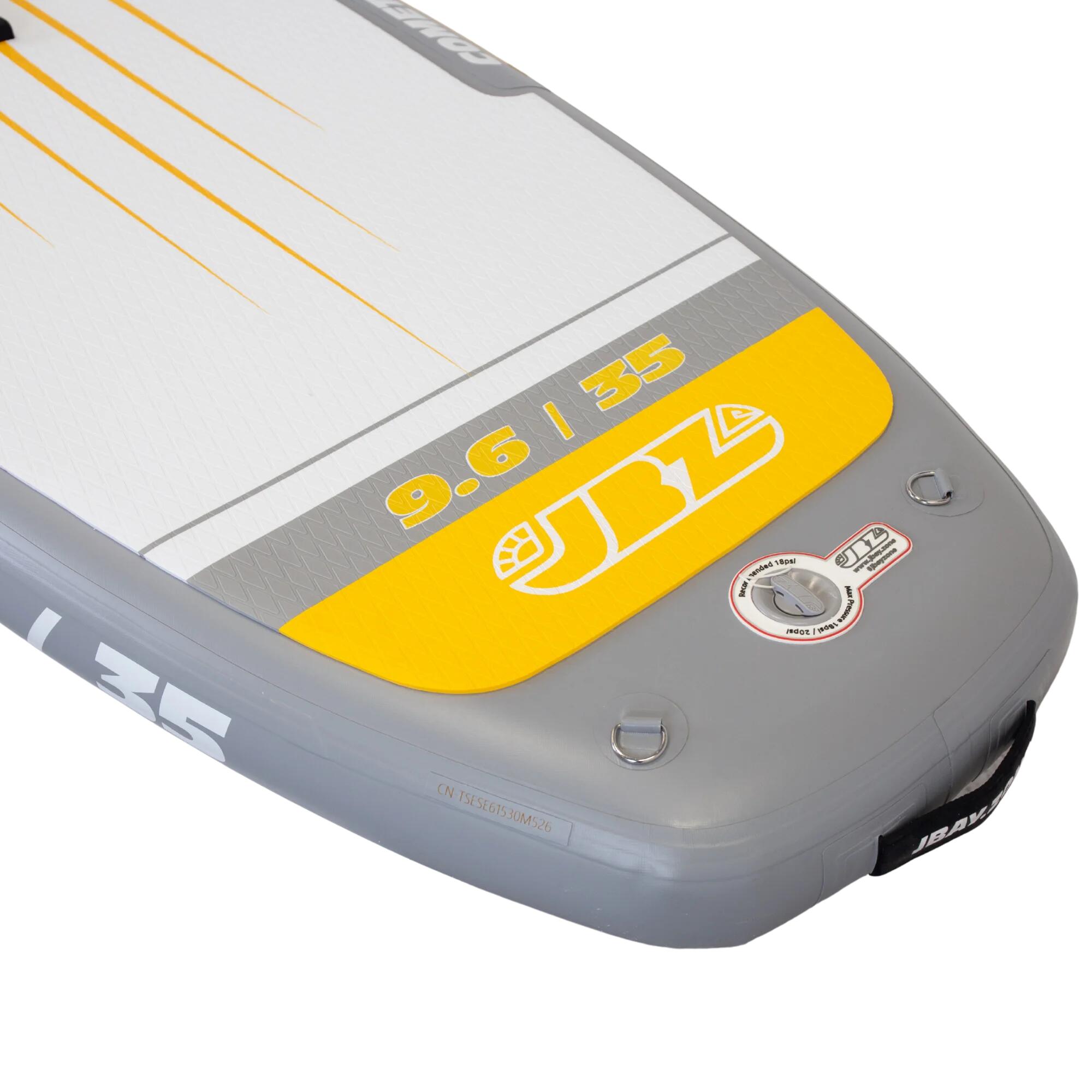 JBAY.ZONE Pack SUP Comet J1 ALLROUND gonfiabile 9.6 Grigio-Giallo 7/7