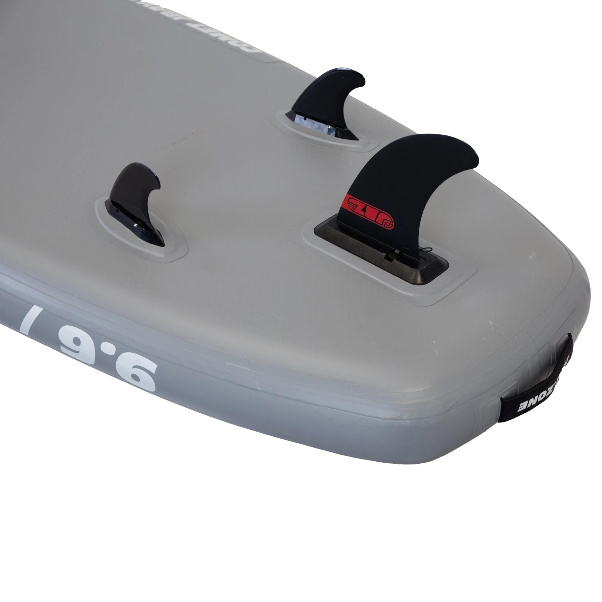 JBAY.ZONE Pack SUP Comet J1 ALLROUND gonfiabile 9.6 Grigio-Giallo 6/7