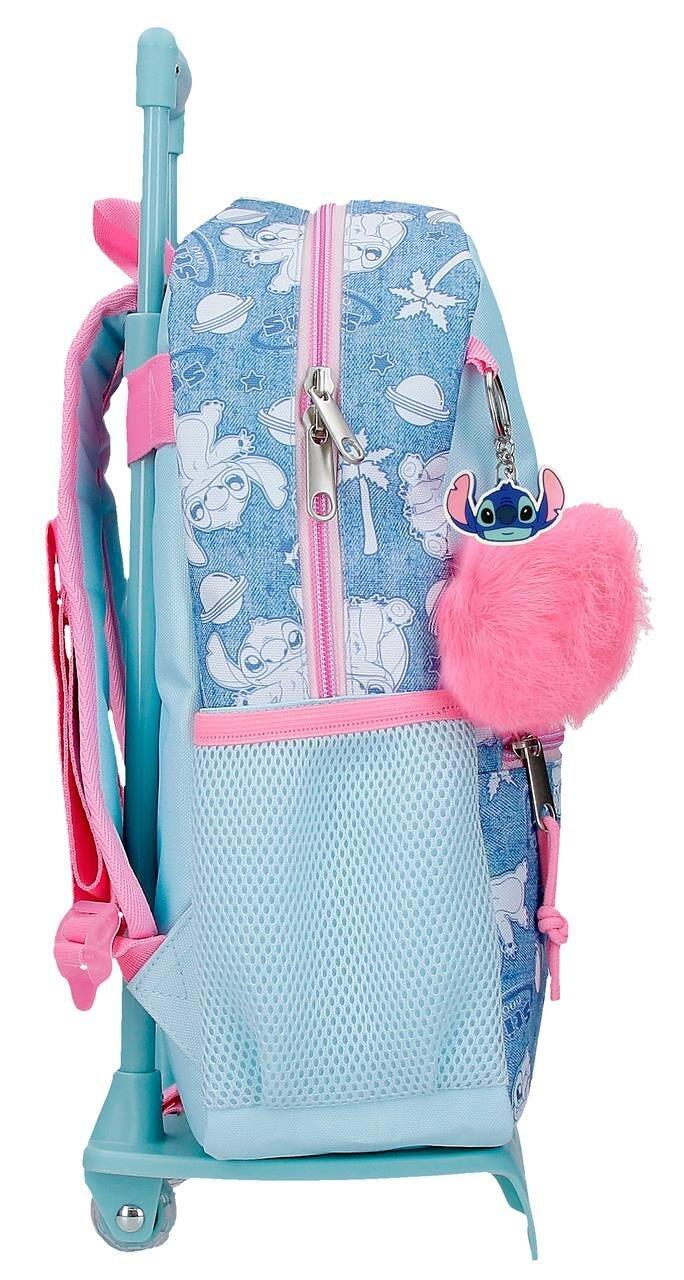Mochila escolar con carro Stitch Hearts 33 cm Denim 4/5