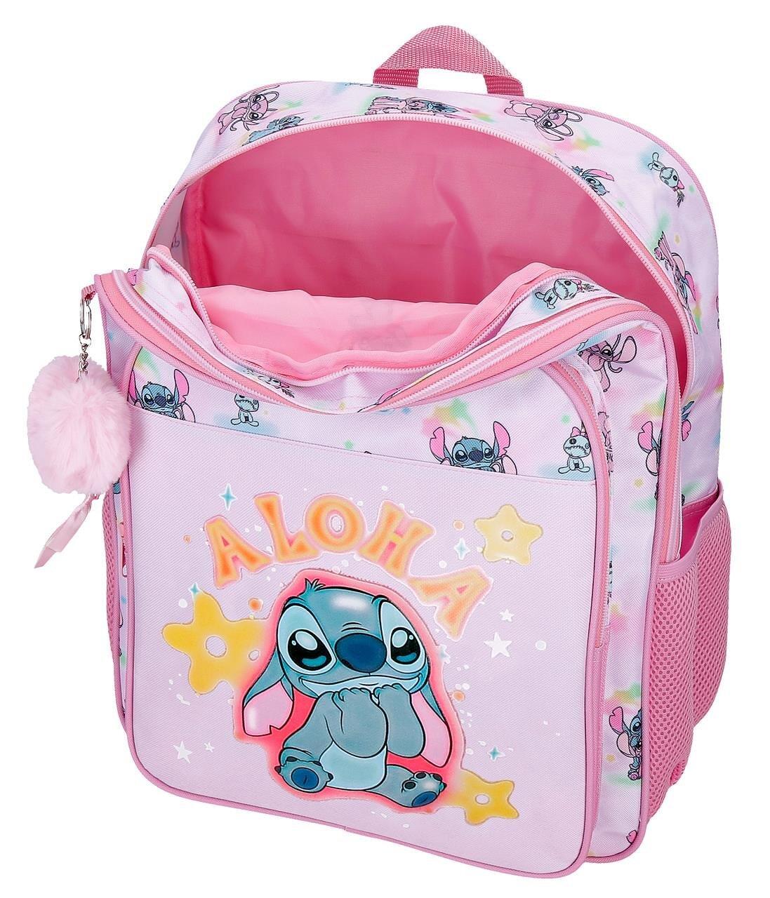 Mochila escolar con carro Stitch You & Me 40 cm Malva 3/5