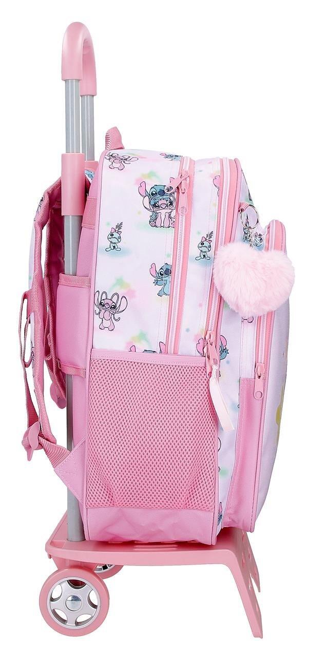 Mochila escolar con carro Stitch You & Me 40 cm Malva 4/5