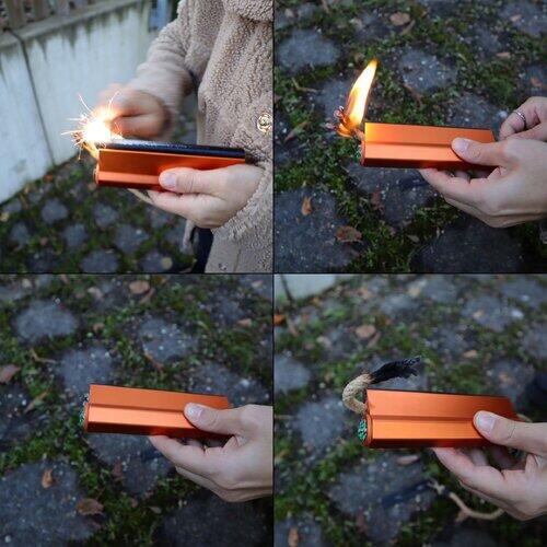 Pedernal Supervivencia Bushcraft Origin Outdoors 7en1 Naranja 20.000 Usos 2/7