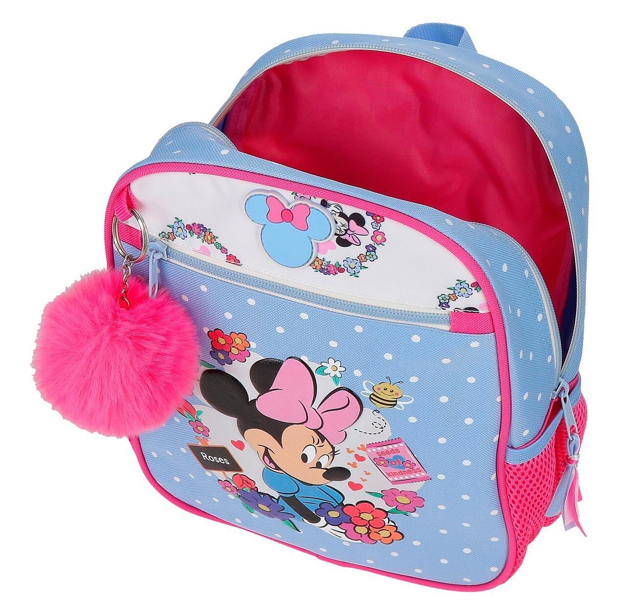 Mochila escolar adaptable a carro Minnie Flowers 28 cm Azul Claro 3/5