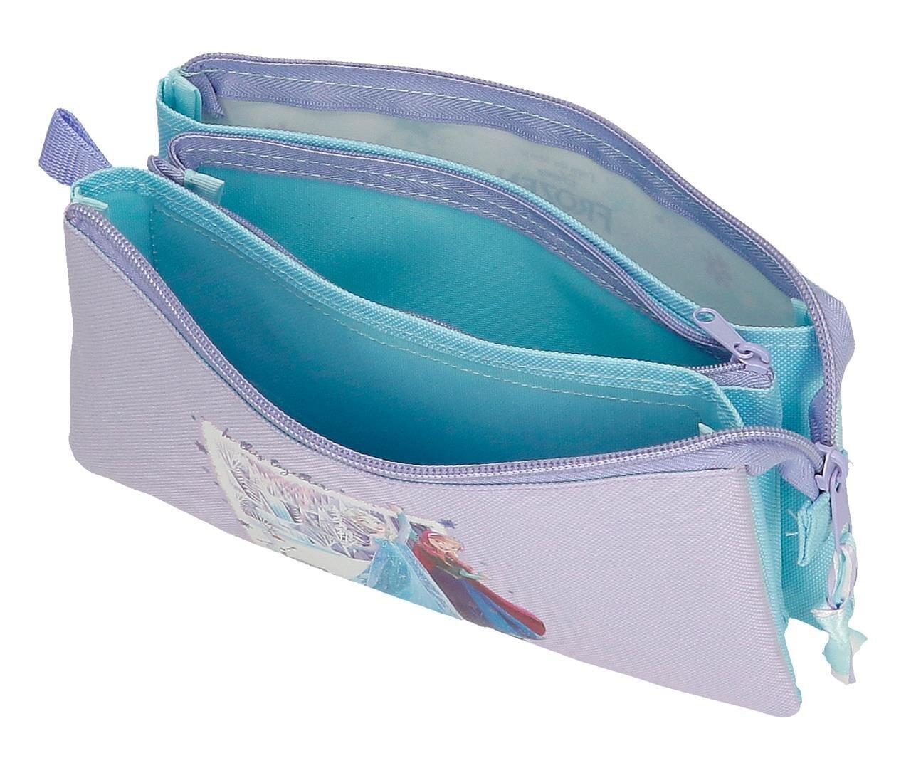 Estuche tres compartimentos Frozen in this together Lila 3/5