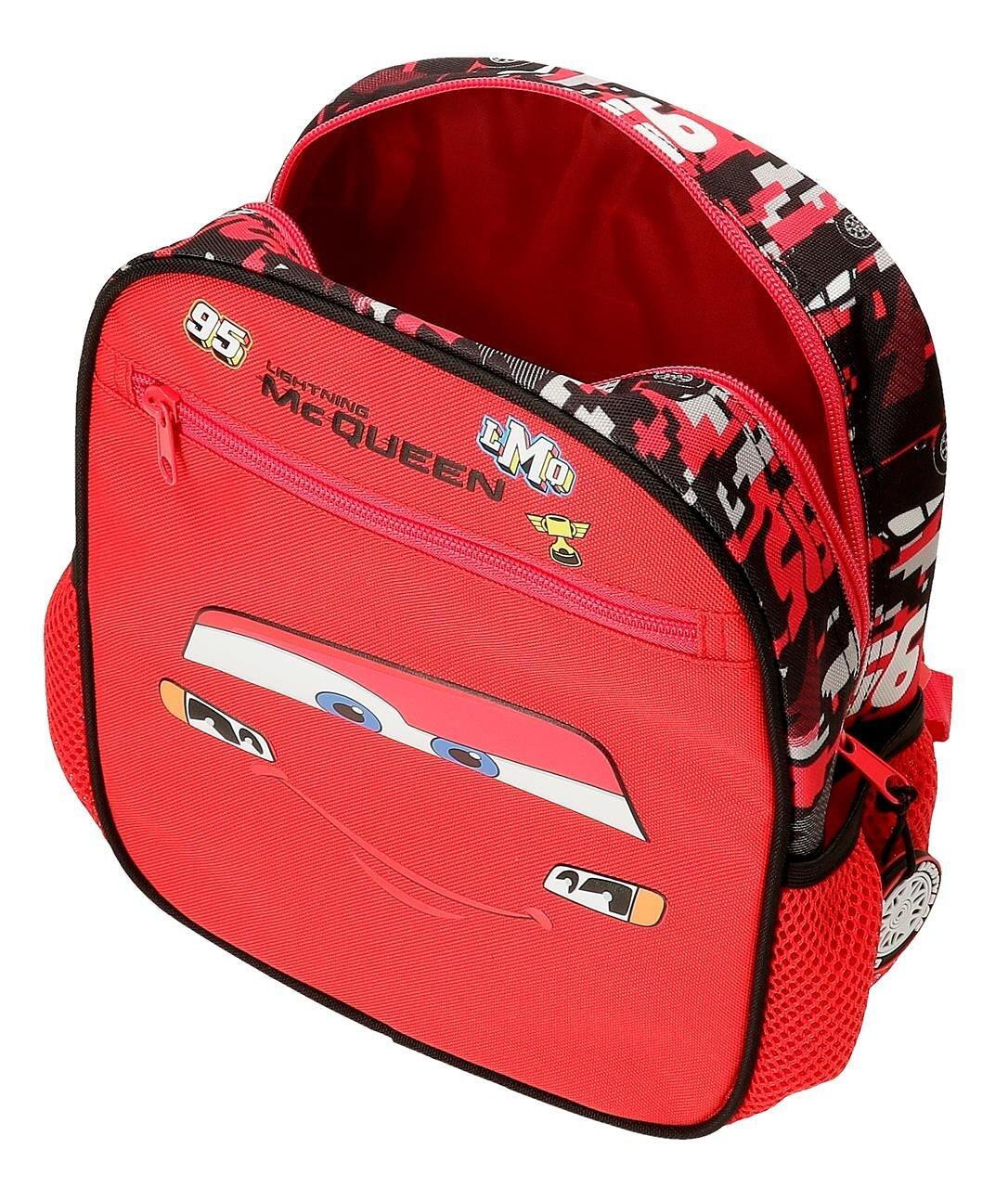 Mochila escolar com carrinho Cars Mcqueen Red 28 cm Vermelho 3/5