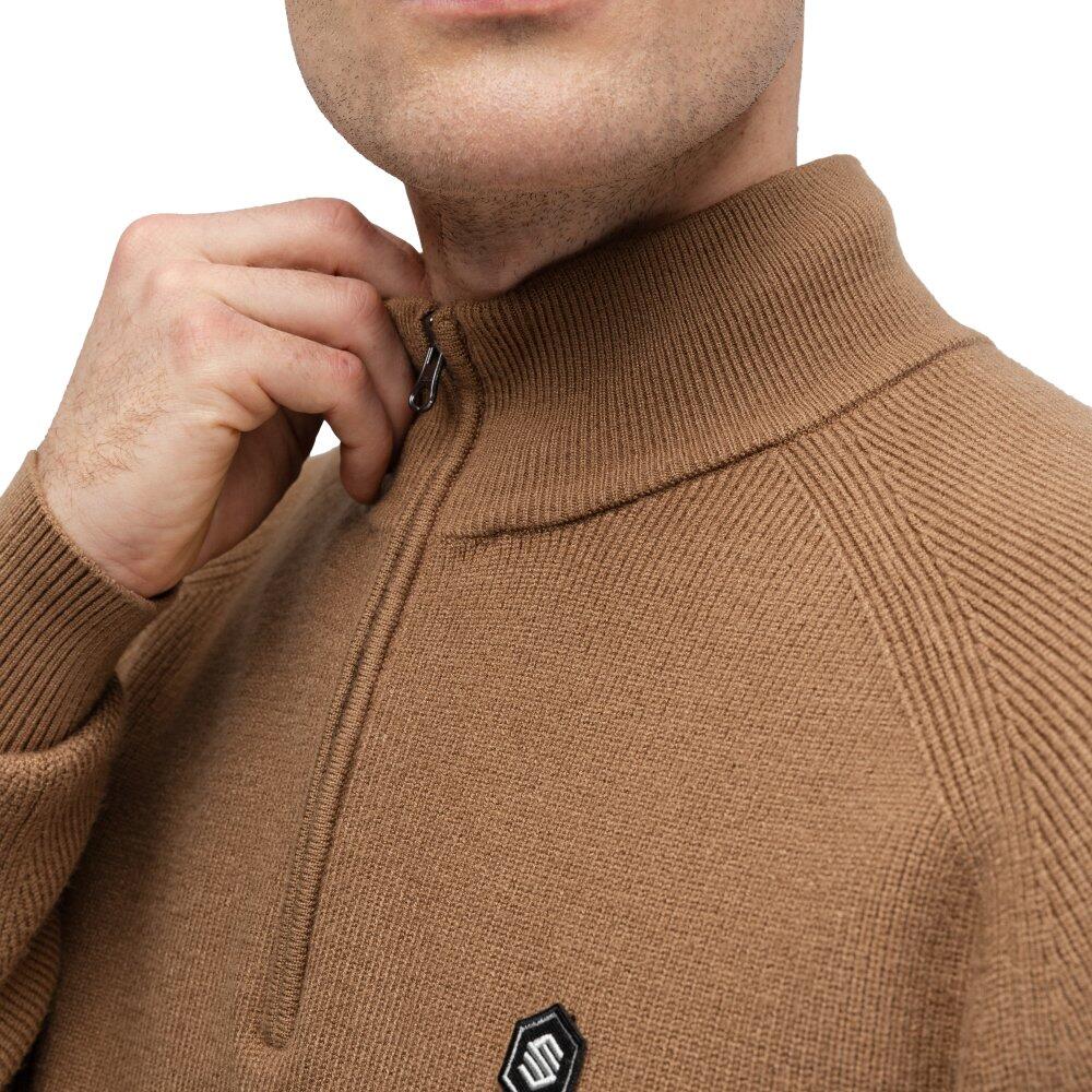 Pull de golf demi-zip homme Fade Brown Marron 5/7