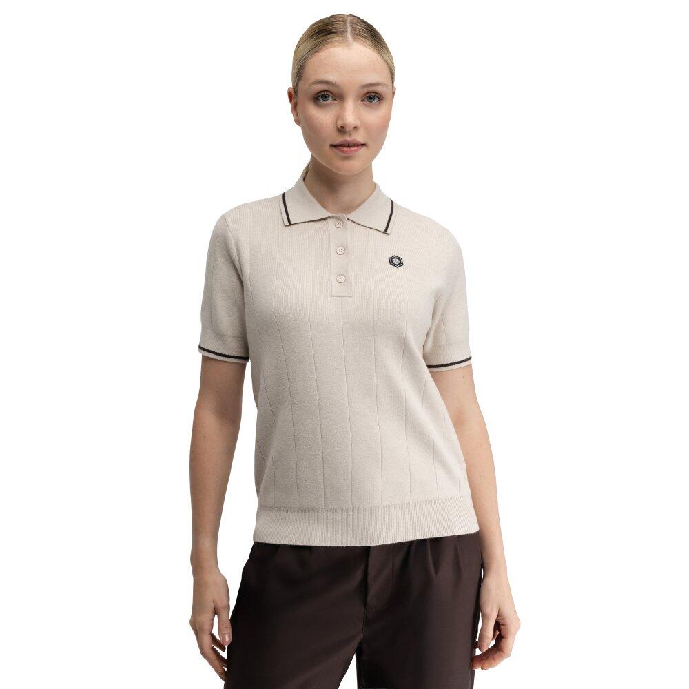 Women Golf 's knit polo shirt Hazard-W Sand Beige