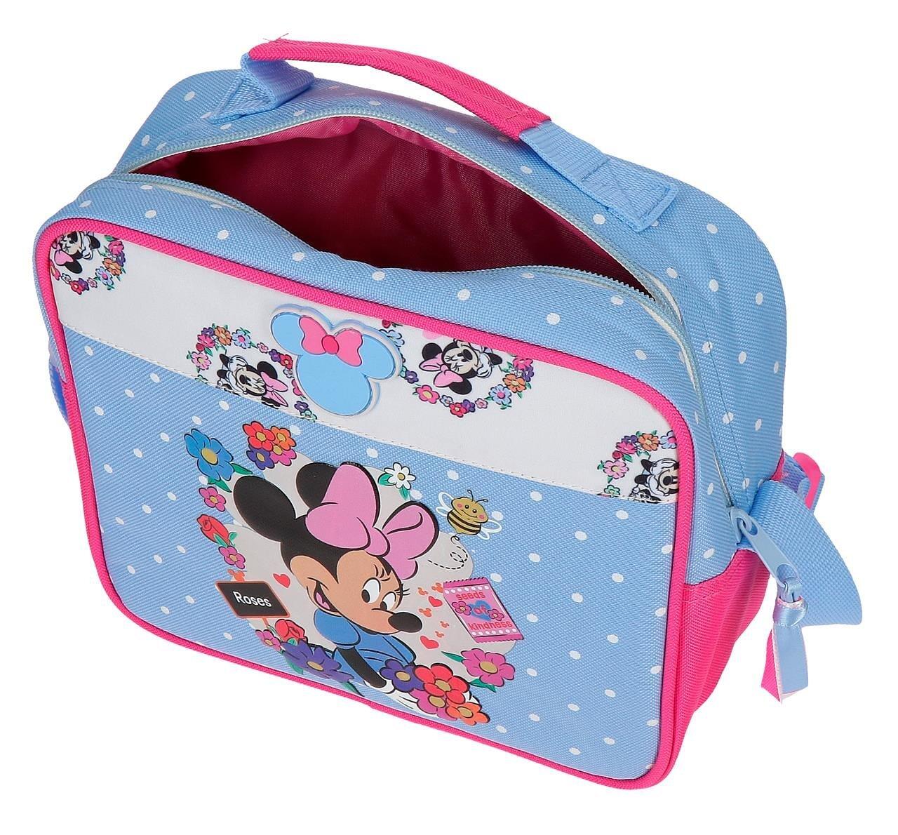 Porta-lanche térmico Minnie Flowers Azul Claro 3/5