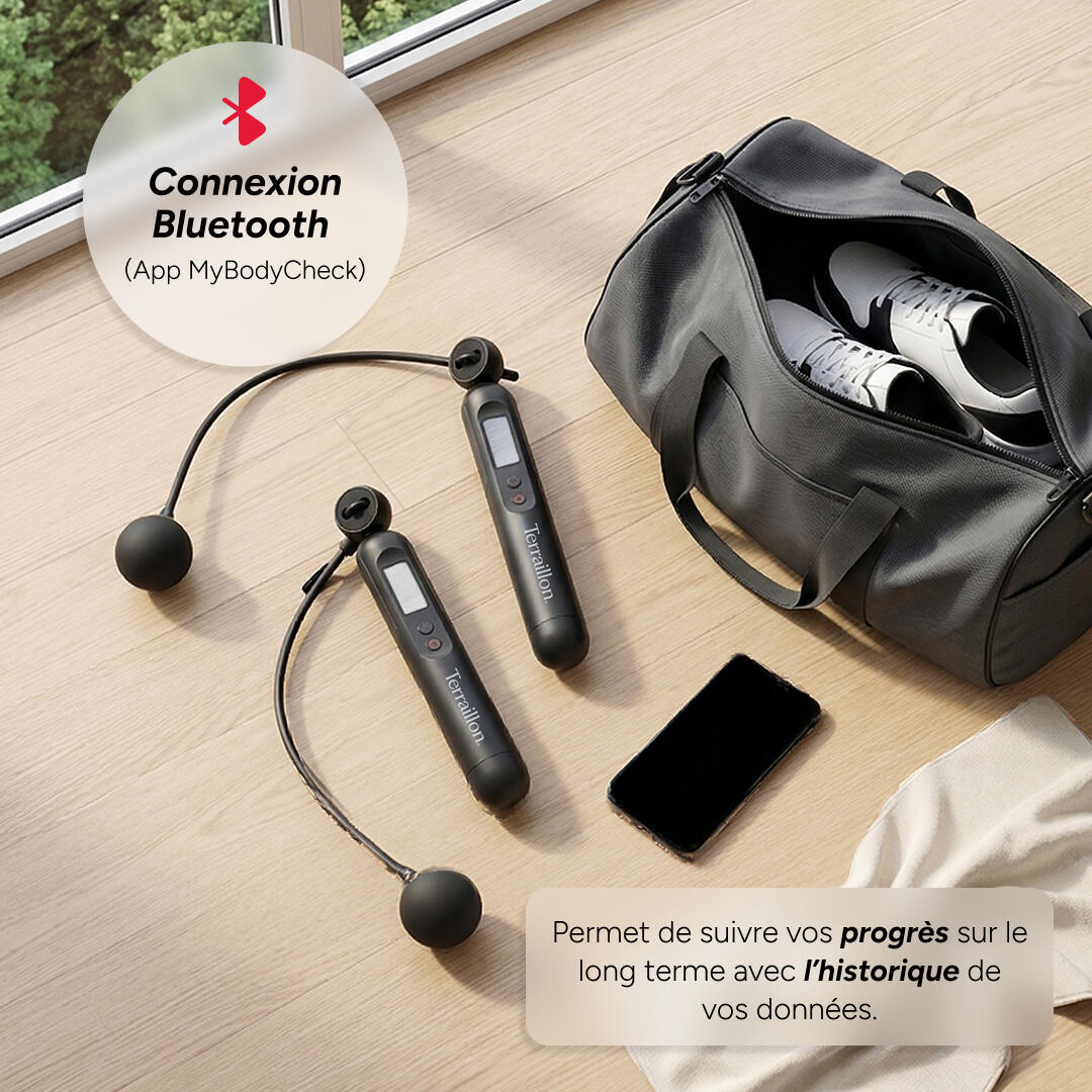 Corde à sauter connectée avec application avec corde 3m ou avec balles lestées 4/7