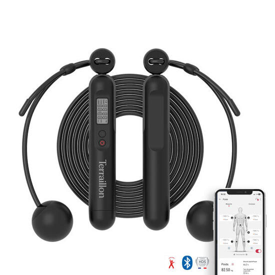 Corde à sauter connectée avec application avec corde 3m ou avec balles lestées