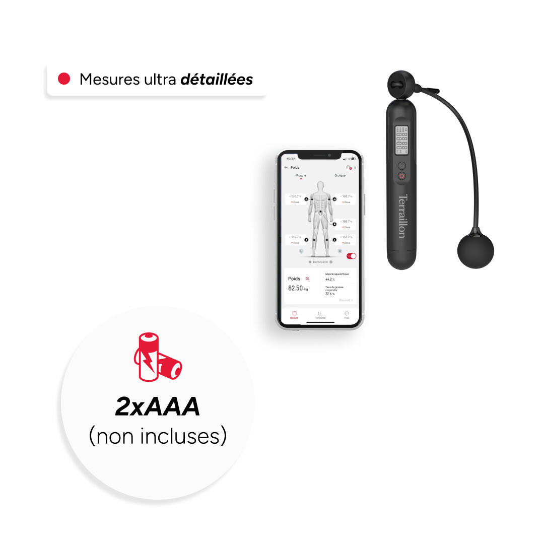 EVERJUMP Melt Connected – Corde à Sauter Connectée Bluetooth, Poignées Evergrip, Cordes Lestées 125/225 G – Avec Appli Premium