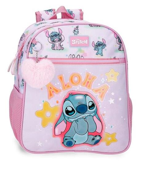 Mochila escolar adaptable a carro Stitch You & Me 33 cm Malva