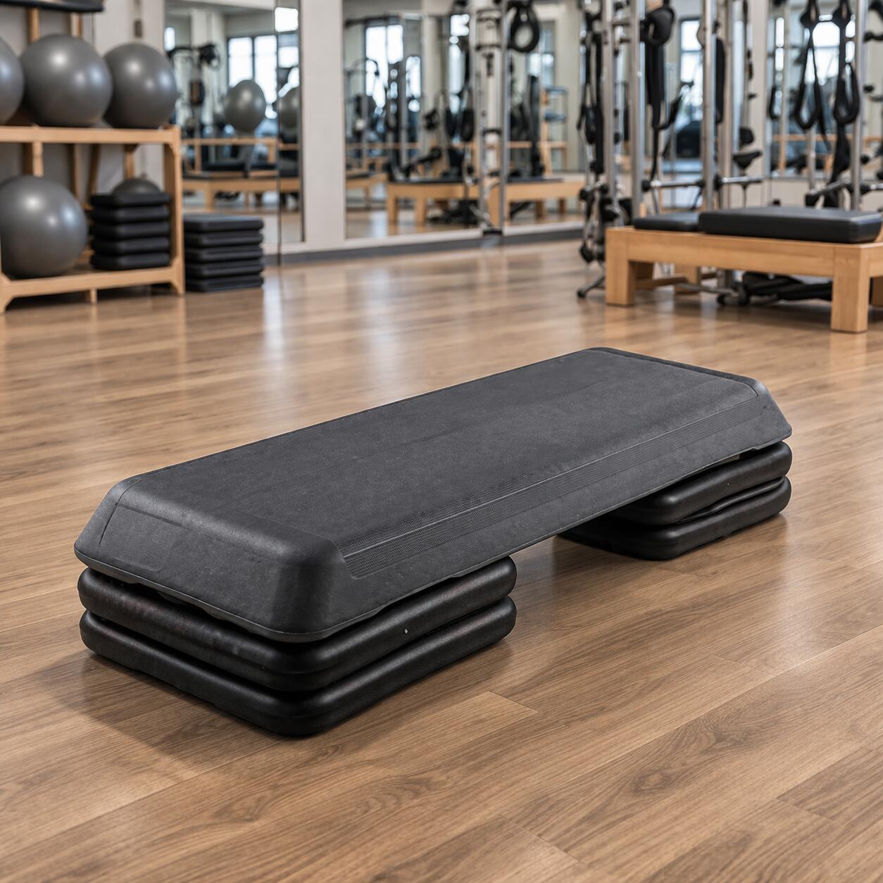 Step Profesional Antideslizante con 4 Bases Fitness Negro 2/4