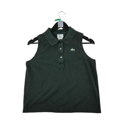 Refurbished - Lacoste Damen ärmelloses Polo Y2K Schwarz - In sehr gutem Zustand