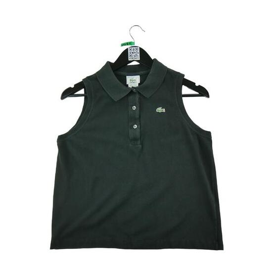 Refurbished - Lacoste Damen ärmelloses Polo Y2K Schwarz - In sehr gutem Zustand
