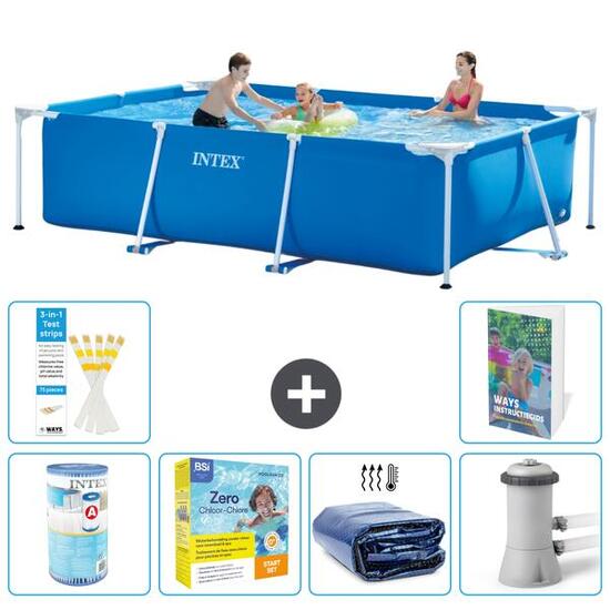 INTEX Piscina con estructura Rectangular - 300x200x75 cm - 7-piezas S50