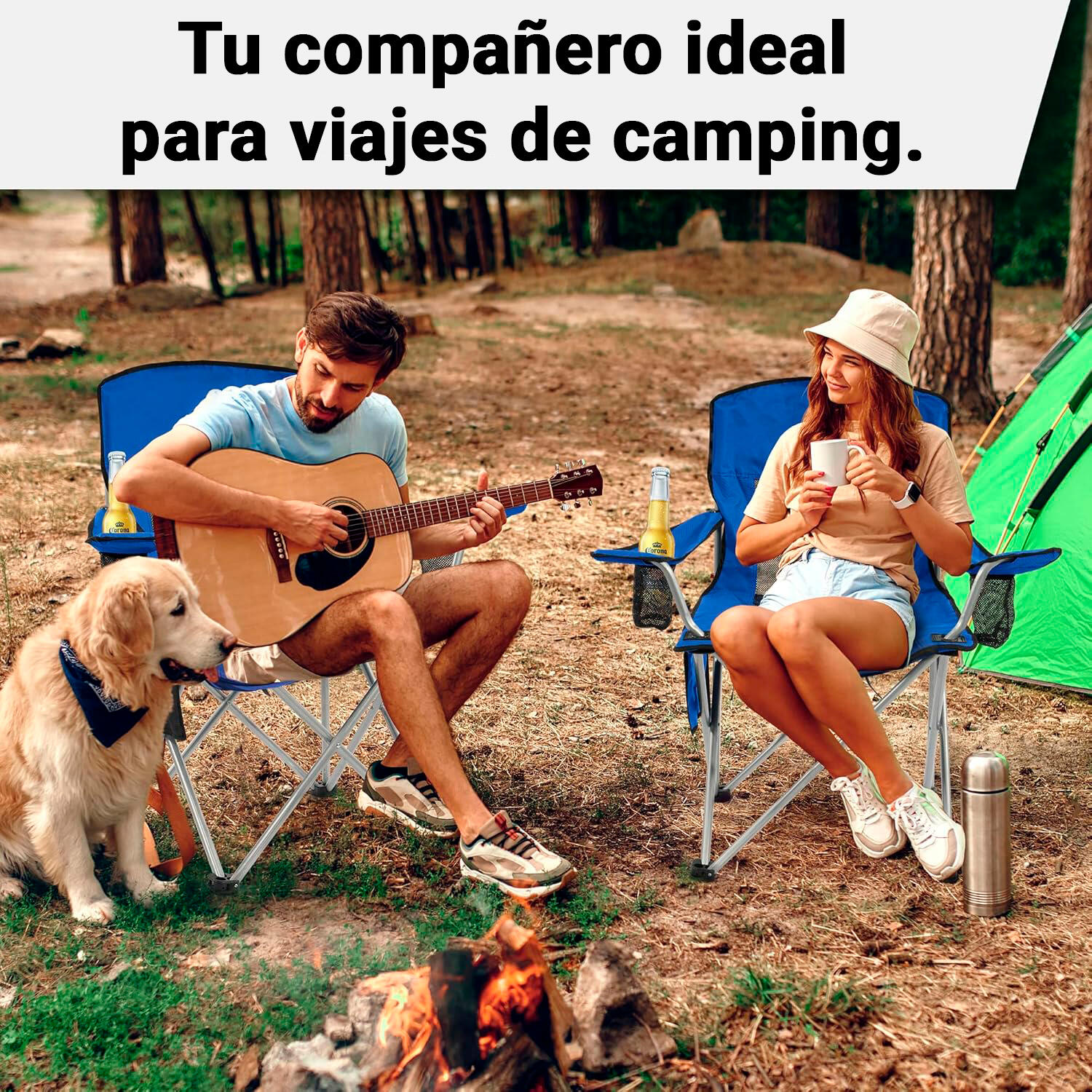 Silla de camping plegable y portátil para el aire libre y bolsa de transporte 4/4