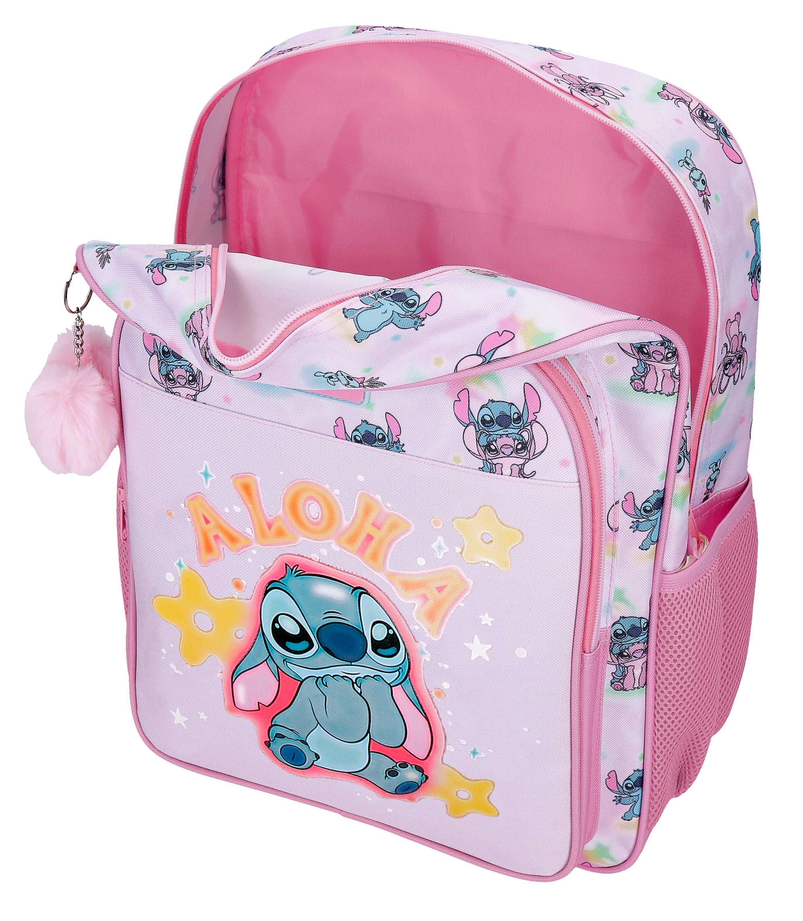 Mochila escolar adaptable a carro Stitch You & Me 40 cm Malva 3/5