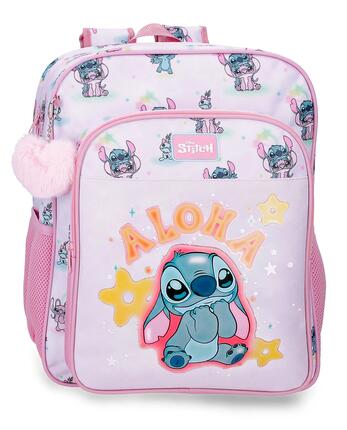Mochila escolar adaptable a carro Stitch You & Me 40 cm Malva