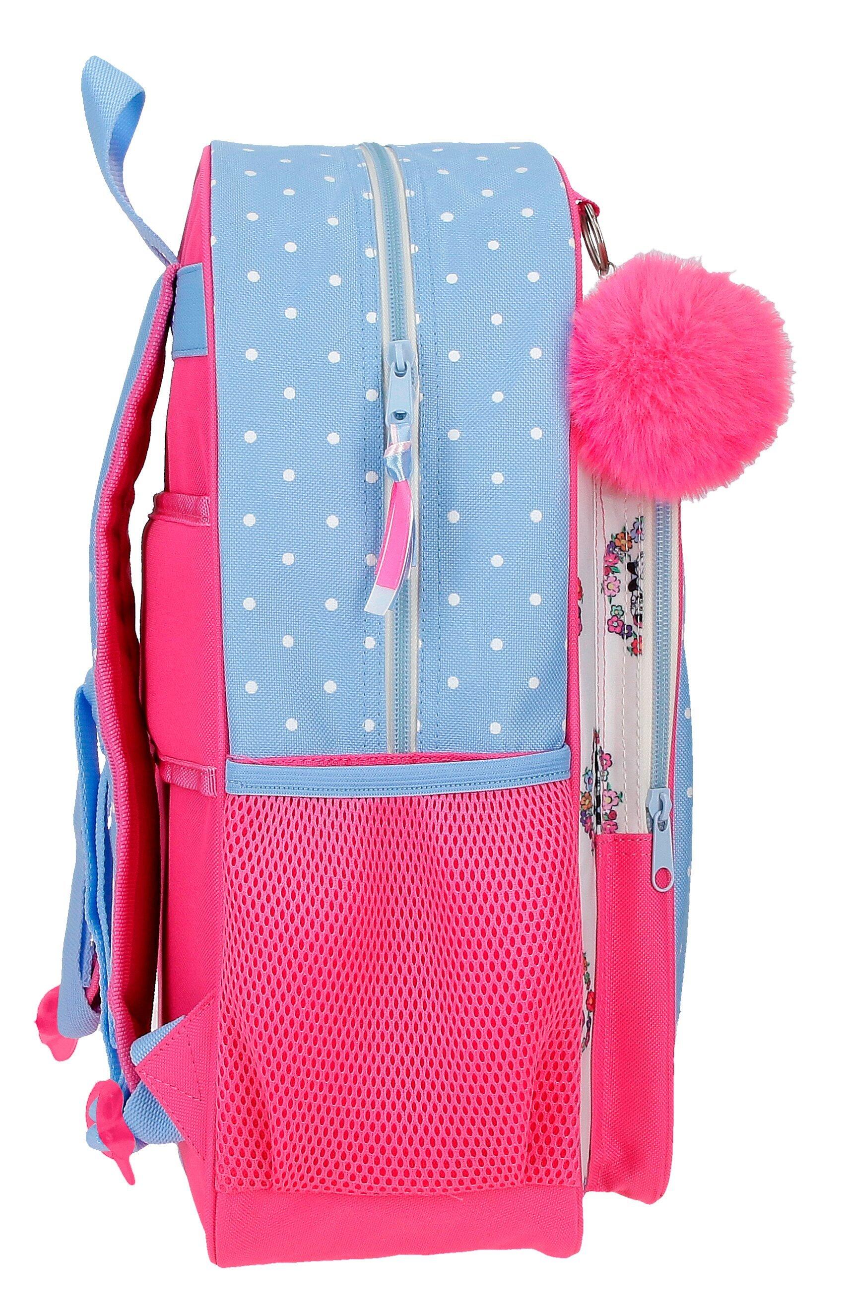 Mochila escolar adaptable a carro Minnie Flowers 40 cm Azul Claro 4/5
